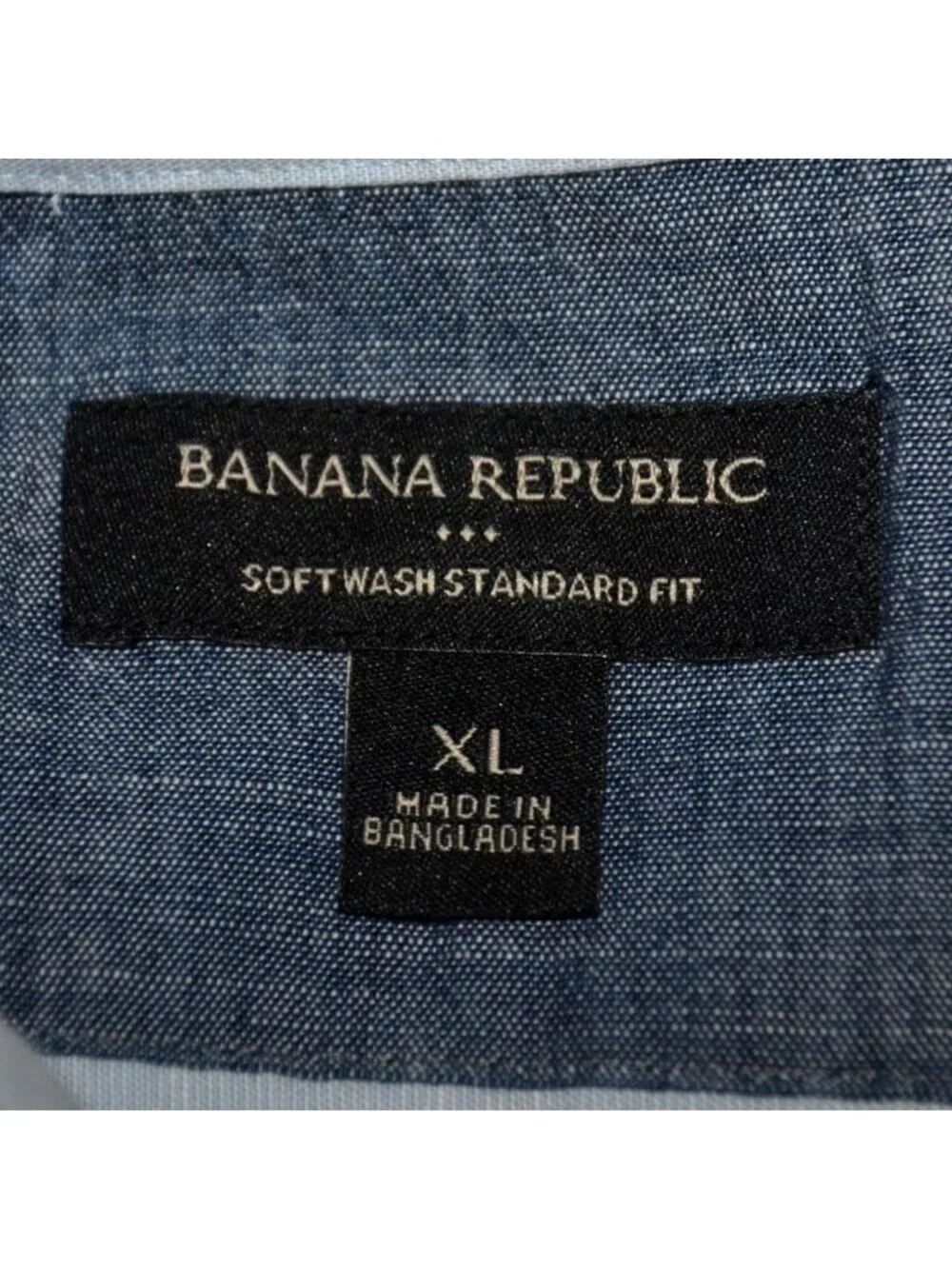 Banana Republic Mens XL Blue Popover Shirt Short Sleeve 100% Cotton Soft Wash
